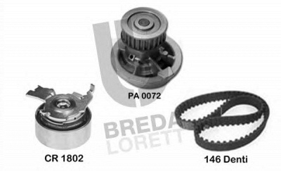 BREDA LORETT kpa0643a -  Водяной насос + комплект зубчатого ремня